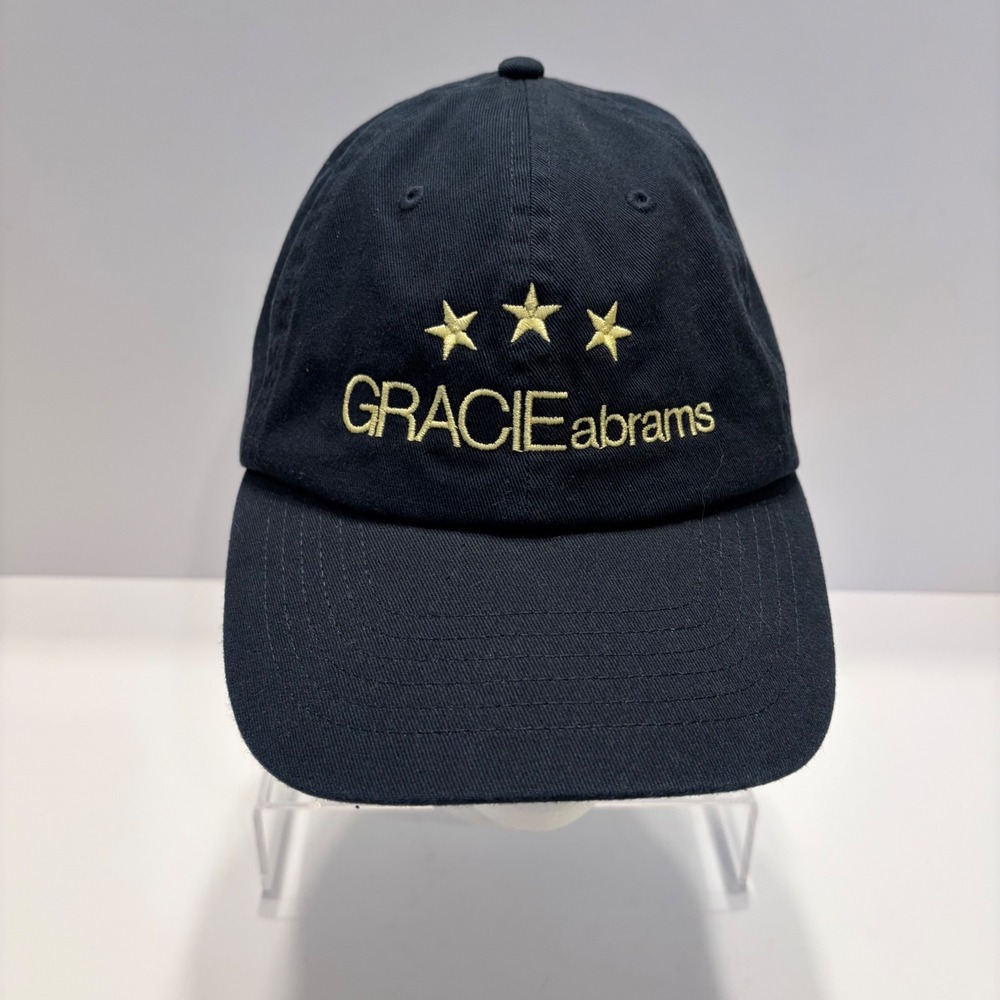 Gracie Abrams Navy Blue Embroidered Stars Logo Adjustable Cotton Baseball Cap